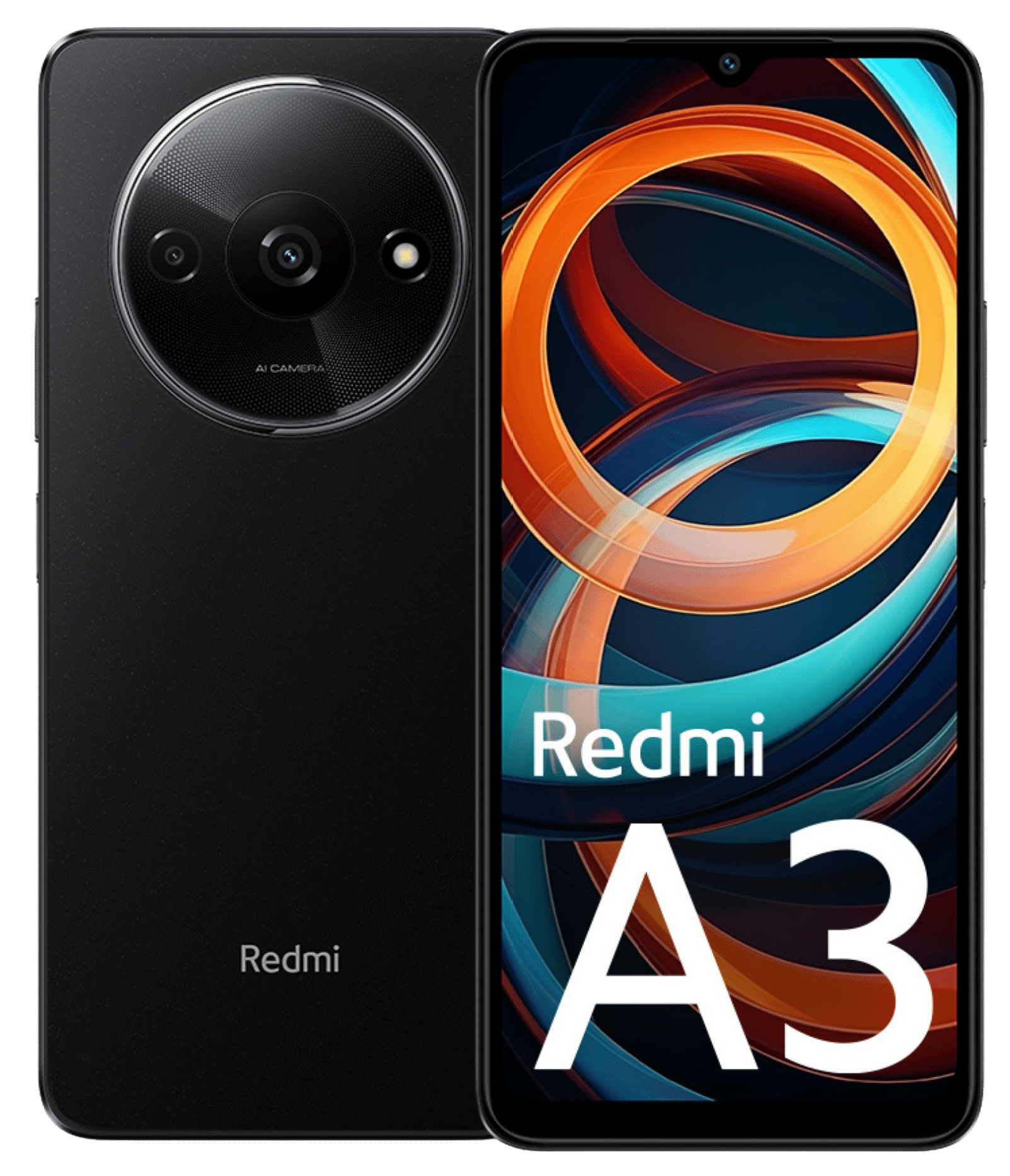 redmi-a3-midnight-black-64gb-3gb-ram-front-back-view